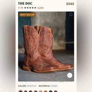 Tecovas “The Doc” Square Toe boots.